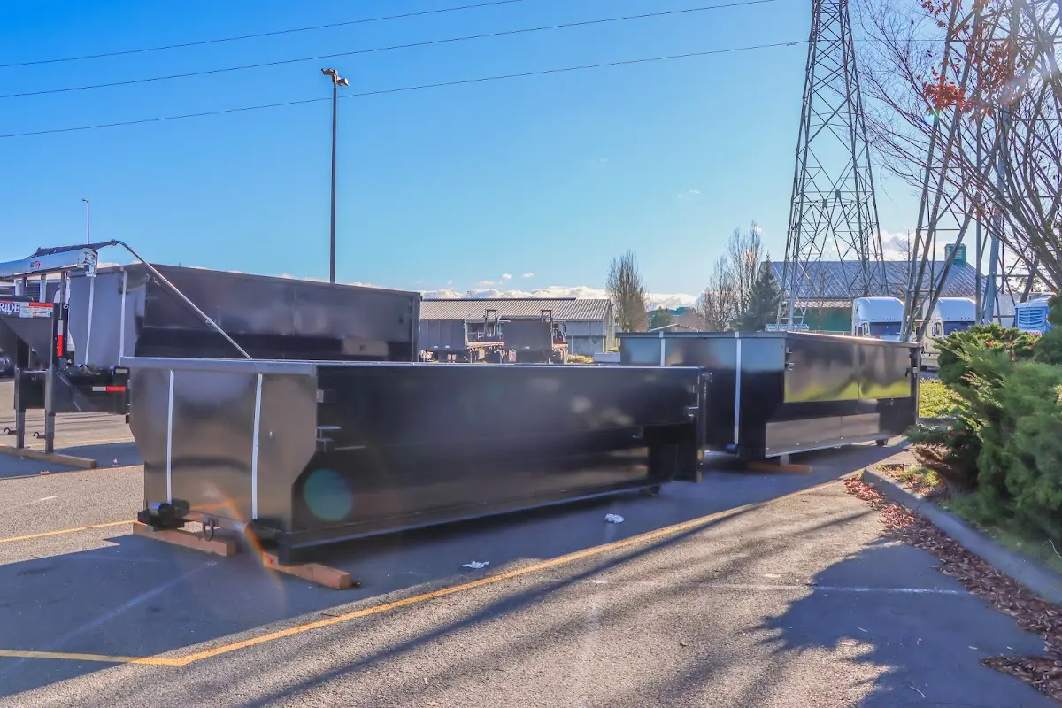 Roll-off dumpster ready for waste disposal at job site for Demolition Dumpster Rental in Cheektowaga